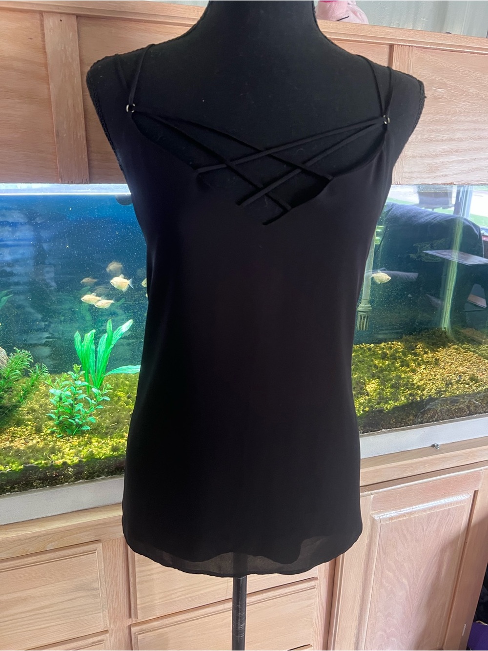 Express Black tank Top with Crisscross Neck Straps